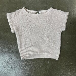 Vintage Fabe Silk Blend Cream Short Sleeve Size Large Sweater Top